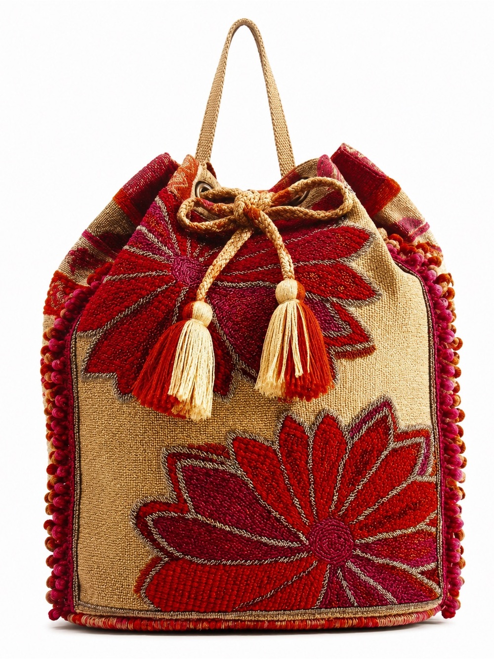 Poppy Floral Beaded Backpack by America & Beyond